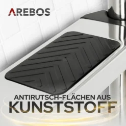 AREBOS Edelstahl Poolleiter, Mit Antirutschpads Auf Den Sprossen, Einstiegsleiter Silber, Einbauleiter 4 Stufen -Bestintex Geschaft 2de00341939fa2b1fbe7e3f49ca79816