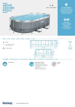 Bestway Power Steel Schwimmbad Oval 427 X 250 X 100 Cm -Bestintex Geschaft 2e32a60b8d11f486ff37fb84d773750b