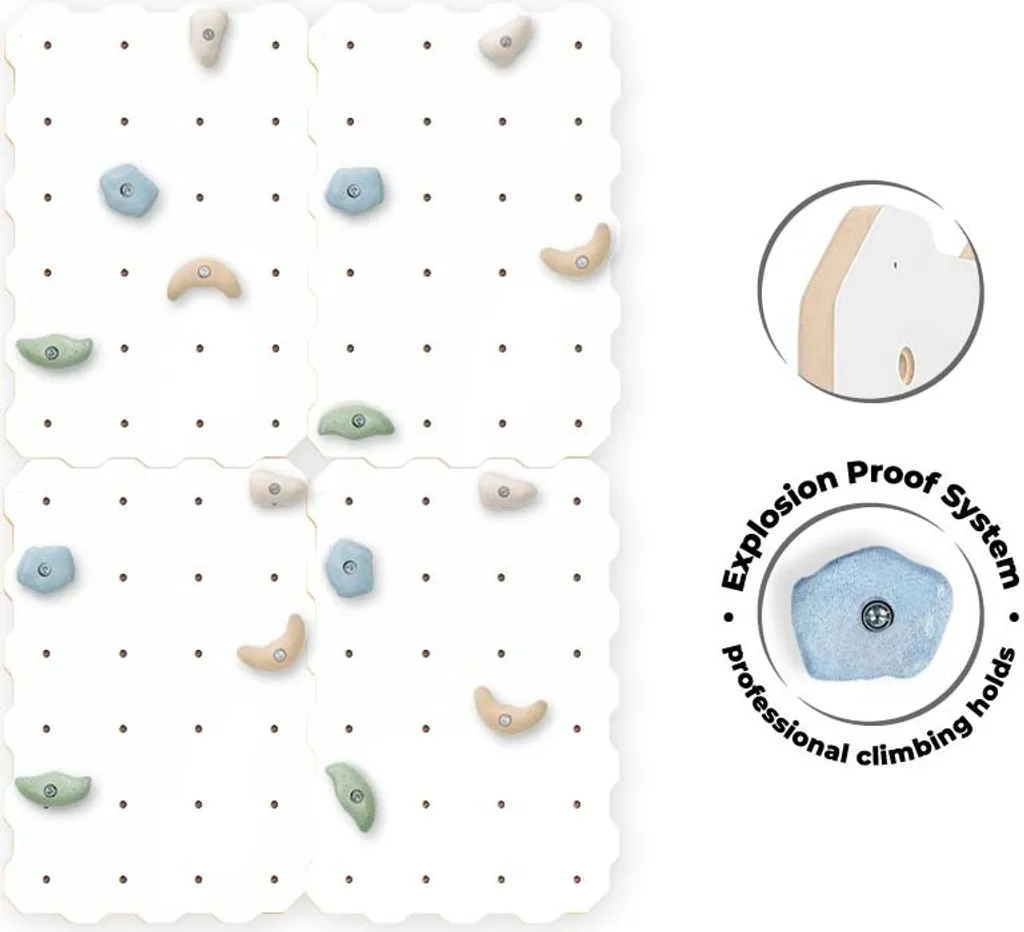 MAMOI® Kletterwand Für Kinderzimmer, Klettergerüst Und Spielgeräte Indoor, Klettern Mit Klettergriffe Für Kinder, Klettersteine, Kletterturm Mit Griffe, Turngeräte 100% ECO 4 MAMOI® Kletterwand Für Kinderzimmer, Klettergerüst Und Spielgeräte Indoor, Klettern Mit Klettergriffe Für Kinder, Klettersteine, Kletterturm Mit Griffe, Turngeräte 100% ECO – Bild 2