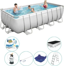 Bestway Power Steel Rechteckig 488x244x122 Cm - Pool Combi Deal