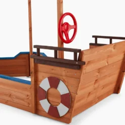 HOME DELUXE - Sandkasten MATSCHEKISTE - 160 X 78 X 103 Cm - , Piratenschiff, Sandkiste Mit Sonnendach, Aufklappbare Sitzbank, Spielzeug -Bestintex Geschaft 2f42e41fa85deeb6c37e6f5020bbd69e
