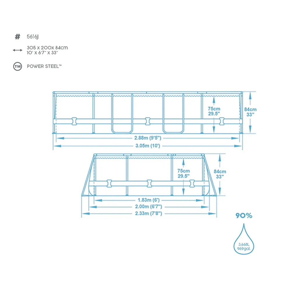 Bestway Power Steel Schwimmbad Oval 305 X 200 X 84 Cm 6 Bestway Power Steel Schwimmbad Oval 305 X 200 X 84 Cm – Bild 4