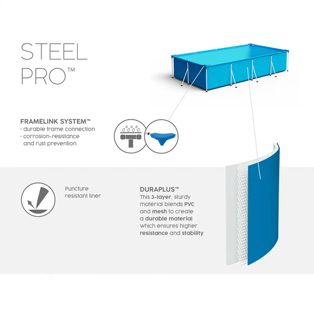 BESTWAY 56411 Steel Pro Frame Swimmingpool Filterpumpe Rechteckig 300x201x66cm 17 BESTWAY 56411 Steel Pro Frame Swimmingpool Filterpumpe Rechteckig 300x201x66cm – Bild 15