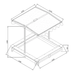 AXI Sandkasten Lily Aus Holz Mit Verstellbarem Dach In Anthrazit & Braun | Sand Kasten Mit Abdeckung Für Kinder Mit Sitzecken | 118 X 118 Cm -Bestintex Geschaft 3263a889350ea306333a4c74dc2bc29d