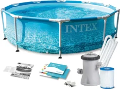 INTEX Beachside Pool-Set Mit Metallrahmen (Filterpumpe) 4.485 L -Bestintex Geschaft 332b911ae417c05eb67a4acc6a097859