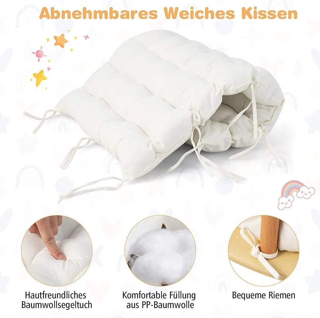 COSTWAY Bogen Mit Weichem Kissen, Kletterbogen Für Kinder Kleinkinder, Bogenwippe Aus Holz, Spielbogen Für Drinnen Und Draußen 6 COSTWAY Bogen Mit Weichem Kissen, Kletterbogen Für Kinder Kleinkinder, Bogenwippe Aus Holz, Spielbogen Für Drinnen Und Draußen – Bild 4
