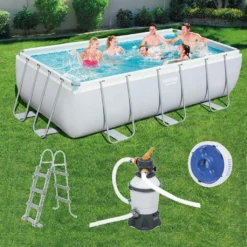 Bestway Power Steel Frame Rectangular Pool Set 56442 404 X 201 X100 Cm -Bestintex Geschaft 33b93c12613beb7fc2a709056b9aa314
