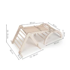 MAMOI® Klettergerüst Indoor, Kletterdreieck Mit Rutsche Aus Holz, Kletterbogen, Baby Kinder Klettern, Regenbogenwippe Mit Rutschbrett, Holzbogen Triangle Für Spielplatz Ab 1/2/3 Jahre -Bestintex Geschaft 35627f6e369cd2e5c3c9da38b52c254a