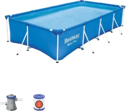 Bestway 56424 Rechteckig Aufstellpool Schwimmbad Steel Pro 400x211x81 CmGestalten: Rechteckig, Maße: 4 - 4,99 M, Filterpumpe: 58381 -Bestintex Geschaft 36ed545438d1e397dfc0b6fa906ce2d1