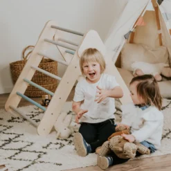 Leg&go Klettergerüst Sprossenwand Mit Rampe / Rutsche Indoor, 2in1 Kletterdreieck Sprossenwand Aus Holz, Pastell -Bestintex Geschaft 372e289d39813bdf4a289cdcfbc261a1