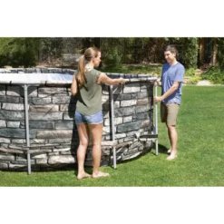 Bestway® Power Steel™ Comfort Jet Series™ Frame Pool-Set Mit Filterpumpe 610 X 366 X 122 Cm, Steinwand-Optik (Naturstein), Oval -Bestintex Geschaft 39af1523d61a0ec0b1e2ff8e4dc13e68