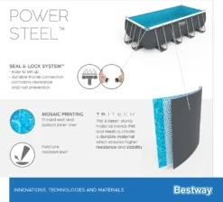 Bestway® Power Steel™ Frame Pool Komplett-Set Mit Sandfilteranlage 488 X 244 X 122 Cm, Grau, Eckig -Bestintex Geschaft 3a886738094f8ea3b902a3fa029d5dee