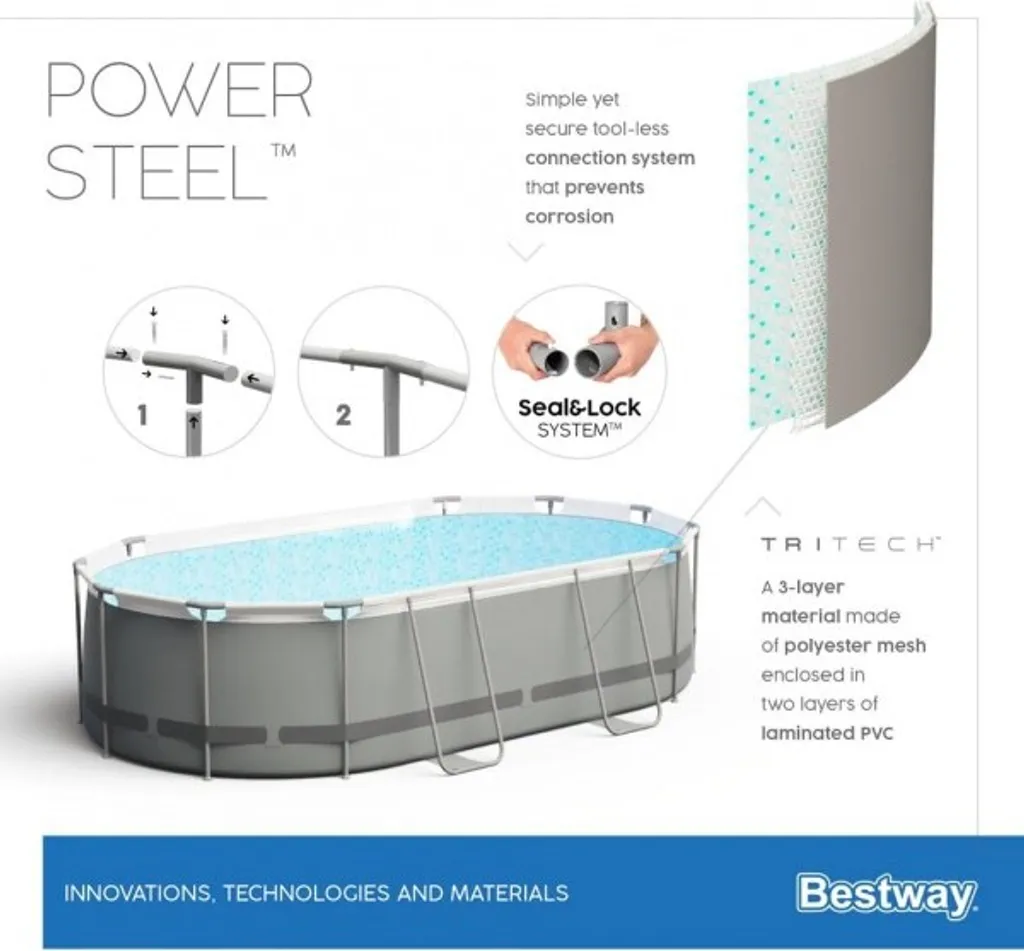 Bestway Power Steel Schwimmbad Oval 305 X 200 X 84 Cm 9 Bestway Power Steel Schwimmbad Oval 305 X 200 X 84 Cm – Bild 7