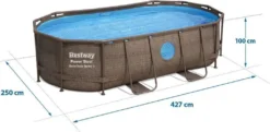 Bestway 56714 Oval Aufstellpool Mit Bullauge Swim Vista 427x250x100 CmGestalten: Oval, Maße: 4 - 4,99 M, Filterpumpe: 58383 -Bestintex Geschaft 3c8854738ded16c548225d48ed907564