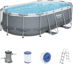 Bestway 56620 Power Steel Oval Oberirdischer Pool 427x250x100cmHöhe (cm): 100, Breite (cm): 427, Zusammensetzung: PVC, Länge (cm): 250, Gestalten: Oval, Maße: 4 - 4,99 M, Filterpumpe: 58383 30 Bestway 56620 Power Steel Oval Oberirdischer Pool 427x250x100cmHöhe (cm): 100, Breite (cm): 427, Zusammensetzung: PVC, Länge (cm): 250, Gestalten: Oval, Maße: 4 - 4,99 M, Filterpumpe: 58383 -Bestintex Geschaft 3d61f96816d1cce9e0f4b7b7debf63cc