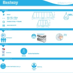 Bestway Power Steel™ Frame Pool-Set, Eckig, Mit Filterpumpe & Sicherheitsleiter 404 X 201 X 100 Cm -Bestintex Geschaft 3dd599f57df672b0c9c7e62a31d6f28b
