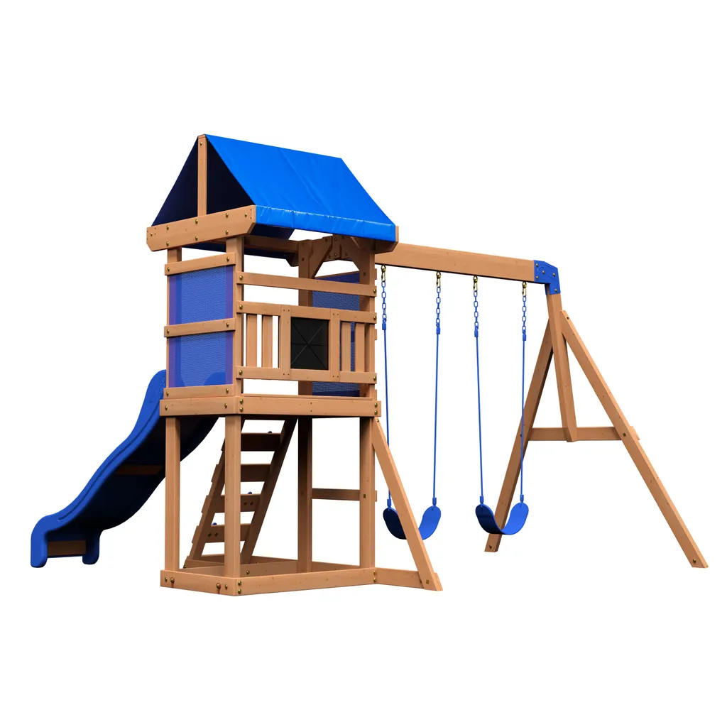 Backyard Discovery Spielturm Aurora Aus Holz | XXL Spielhaus Für Kinder Mit Rutsche, Schaukeln Und Kletterleiter | Stelzenhaus Für Den Garten 4 Backyard Discovery Spielturm Aurora Aus Holz | XXL Spielhaus Für Kinder Mit Rutsche, Schaukeln Und Kletterleiter | Stelzenhaus Für Den Garten – Bild 2