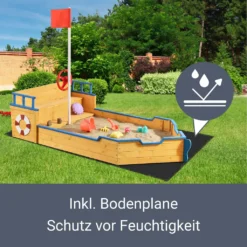 Juskys Sandkasten Käpt’n Pit - Piratenschiff Boot Aus Holz – Große Kinder Sandkiste Für Den Garten Mit Bodenplane Und Sitzbank, Outdoor Sandbox 16 Juskys Sandkasten Käpt’n Pit - Piratenschiff Boot Aus Holz – Große Kinder Sandkiste Für Den Garten Mit Bodenplane Und Sitzbank, Outdoor Sandbox -Bestintex Geschaft 3fc31e70beb8dc1b09e597934f22adf0