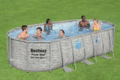 Bestway® Power Steel™ Swim Vista Series™ Frame Pool Komplett-Set Mit Filterpumpe 549 X 274 X 122 Cm, Steinwand-Optik (Cremegrau), Oval -Bestintex Geschaft 3fe16750498d2fe4dce1fd41965b2389