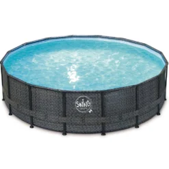 PolyGroup Elite Frame Pool Rund - Rattan Dunkel Grau 427 X 107 Cm Solo (3000154)