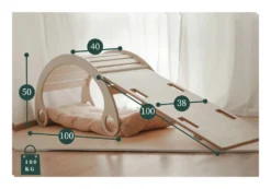 XXL Kletterbogen Mit Rutsche Und Kletterbrett - Indoor Bogenwippe Klettergerüst Für Kinder I Handgemachtes Kletterdreieck Und Montessori Schaukel I Wippe 100x40x50 -Bestintex Geschaft 4216c9a822cdd1e1e488dc8f0e1540eb