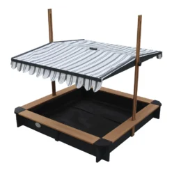 AXI Sandkasten Lily Aus Holz Mit Verstellbarem Dach In Anthrazit & Braun | Sand Kasten Mit Abdeckung Für Kinder Mit Sitzecken | 118 X 118 Cm -Bestintex Geschaft 42b995557e37049c47c2f5cc02685236