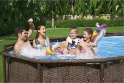 Bestway® Power Steel™ Swim Vista Series™ Aufstellpool Komplett-Set Mit Filterpumpe 427 X 250 X 100 Cm, Rattan-Optik (Schokobraun), Oval -Bestintex Geschaft 42c354179dcbaa538f1ec49bc8f3206f