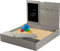 Roba Sandkasten Mit Deckel, HxBxT: 65,5 X 85 X 80 Cm, Sandkiste Aufklappbar Mit Tafel Und 3 Haken, Massivholz, Grau Lasiert, Wetterfest Und Umweltfreundlich, Aus Nachhaltiger Forstwirtschaft 10 Roba Sandkasten Mit Deckel, HxBxT: 65,5 X 85 X 80 Cm, Sandkiste Aufklappbar Mit Tafel Und 3 Haken, Massivholz, Grau Lasiert, Wetterfest Und Umweltfreundlich, Aus Nachhaltiger Forstwirtschaft -Bestintex Geschaft 4342d80d407150a828ec739ba548de46