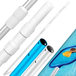 KESSER® Pool Teleskopstange Aluminium Poolstange | Stange Zur Poolreinigung 3-teilig | Einstellbar Von 1,20m Bis 3,60m | Witterungsbeständig Und Stabil, Farbe:Blau