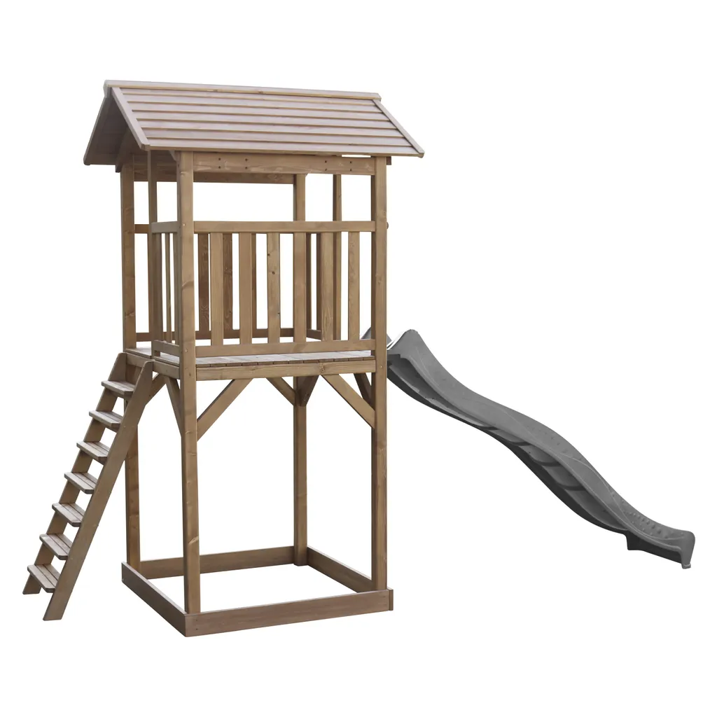 AXI Beach Tower Spielturm Aus Holz In Braun | Spielhaus Für Kinder Mit Grauer Rutsche Und Sandkasten | Stelzenhaus Für Den Garten 8 AXI Beach Tower Spielturm Aus Holz In Braun | Spielhaus Für Kinder Mit Grauer Rutsche Und Sandkasten | Stelzenhaus Für Den Garten – Bild 6