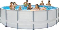 Summer Waves Premium FRAME Pool, Weiß, PVC/Stahl, Ø488x122 Cm, Jede Menge Zubehör Inklusive, Rund -Bestintex Geschaft 45a0462c62393fe3bf1668b87d5dc957