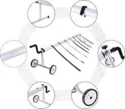 COSTWAY Pool Aufroller Fahrbar 150 Cm Bis 570 Cm Verstellbar Aufrollvorrichtung Aluminium, Aufrollsystem Für Solarfolie Solarplane & Abdeckung -Bestintex Geschaft 49aa464f6943e36d972866433221c6a4