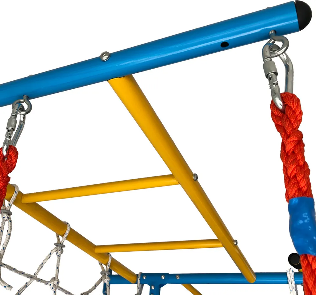 MASTER Kinder Kletterwand Ribs 7 Mit Strickleiter, Kletternetz, Sprossenleiter, Kletterseil, Reckstange Und Turnringen 3 MASTER Kinder Kletterwand Ribs 7 Mit Strickleiter, Kletternetz, Sprossenleiter, Kletterseil, Reckstange Und Turnringen – Bild 2