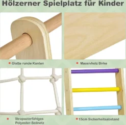 COSTWAY 8 In 1 Kletterspielzeug Set, Inkl. Leiter Rutsche Schaukel Klettergerüst Kletternetz Krabbelleiter Abakus Und Zeichentafel Für Kleinkinder Ab 3 Jahren (Bunt) -Bestintex Geschaft 4a257a0b5fc20ae30856e4364593a217