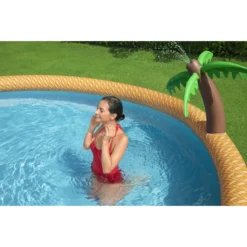 Bestway Fast Set™ Pool-Set Mit Filterpumpe "Paradise Palms", Rund, 457x84cm, 57416 -Bestintex Geschaft 4a9fc51356e1d14a98834020ed178432