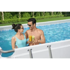 Bestway® Power Steel™ Frame Pool Komplett-Set Mit Filterpumpe 640 X 274 X 132 Cm , Lichtgrau, Eckig -Bestintex Geschaft 4bc8975e577688ba65f6a46af3ff3f02
