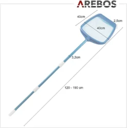 AREBOS Poolkescher Mit Teleskopstange, Poolreinigung Bodenkescher, Länge Von 1,20-1,90 M, Große Aufnahmelippe, Blau -Bestintex Geschaft 4bd7746c736e2456b4135de486ee65a5