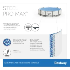 Bestway® Steel Pro MAX™ Aufstellpool Komplett-Set Mit Filterpumpe Ø 396 X 122 Cm, Lichtgrau, Rund -Bestintex Geschaft 4bfcc2765f0a3613d865d6d23788ba58