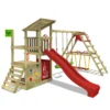 FATMOOSE Spielturm Klettergerüst FruityForest Mit Schaukel Surfswing & Rutsche, Kletterturm Mit Sandkasten, Leiter & Spiel-Zubehör – Rot -Bestintex Geschaft 4c1d8d53afd8b5acf589c1dfdcb34ef7
