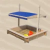 Mucola Sandkasten Sandbox Sandkiste Spielhaus Holz Mit Verstellbaren Dach Blau NEU Holzsandkasten UV Schutz Abdeckplane Buddelkiste Plane