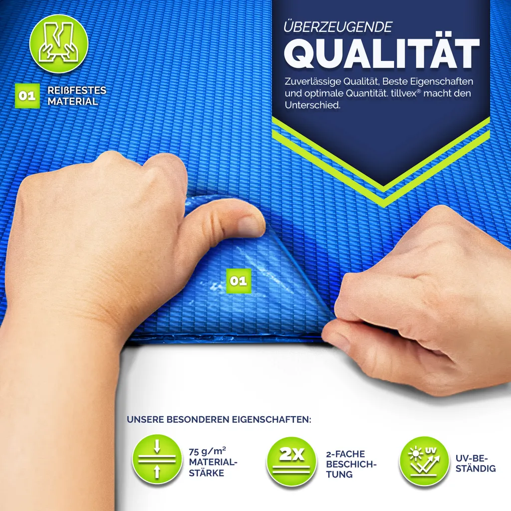 Tillvex Poolunterlage 396 X 396 Cm Bodenplane Bodenschutzplane Pool Bodenschutz Folie 6 Tillvex Poolunterlage 396 X 396 Cm Bodenplane Bodenschutzplane Pool Bodenschutz Folie – Bild 4