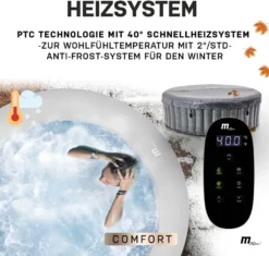 Miweba MSpa Whirlpool Comfort Ottoman C-OM061 - Indoor & Outdoor-Whirlpool - Aufblasbar Mit Rattan Optik - 6 Personen - UV-C Filter - Anti-Frost-System - Verschließbare Poolabdeckung -Bestintex Geschaft 4ef5fcd1afcd90965c672dac2b3beccf