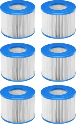COSTWAY Whirlpool-Filterpatronen, Mehrzweck-Filterpumpe Als Ersatz, Kompatibel Mit Den Meisten Massage-Pools, Für Aufblasbare Pools, Einfache Montage, 6 Stück