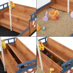 Sandkasten Mestia Mit Piratenschiffoptik 136 X 193 X 94 Cm Holzsandkasten Sandkiste Sandbox Mit Aufklappbarer Sitzbank Holz Natur -Bestintex Geschaft 50c307802d8e39f7fe6eaec2433bf865