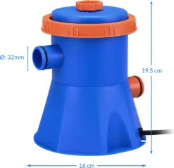 Monzana Poolpumpe 1140, 2280, 3400, 3800 L/h Fördermenge 15-90W Pumpleistung Schläuche Filterkartusche Filterpumpe Pumpe, Model:15Watt 195x160x160 Mm -Bestintex Geschaft 50e7c306d8cecf55fe595453afccbb07