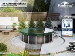 Planenfux® Pool Abdeckplane Für Ø 320 - 366 Cm Rundpools | 2-in-1 Poolabdeckung Rund Aus 200g/m² PE Material | UV-resistente Sommer- & Winterabdeckplane (Ø 420 Cm) -Bestintex Geschaft 515b36d933bf6cd04a8ac648aee58c9d