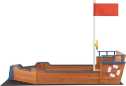 Sandkasten Mestia Mit Piratenschiffoptik 136 X 193 X 94 Cm Holzsandkasten Sandkiste Sandbox Mit Aufklappbarer Sitzbank Holz Natur -Bestintex Geschaft 5161f66028905036af76e4311e1b213d