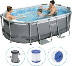 Bestway® Power Steel™ Frame Pool Set Mit Filterpumpe 305 X 200 X 84 Cm, Grau, Oval 39 Bestway® Power Steel™ Frame Pool Set Mit Filterpumpe 305 X 200 X 84 Cm, Grau, Oval -Bestintex Geschaft 51c3791ffb516ccf465ccffdf77426a0