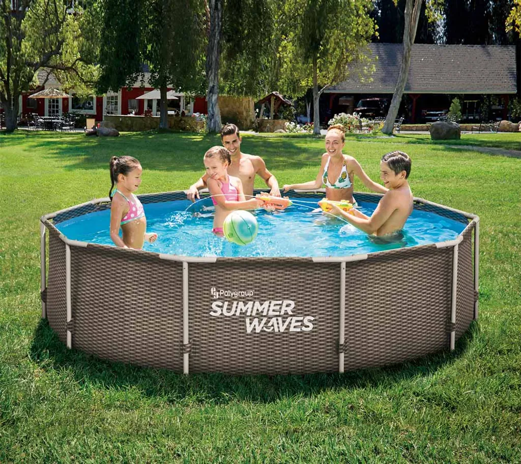 Summer Waves Stahlrahmen Aufstellpool Active Frame Braun Rund Ø 305x76 Cm 4 Summer Waves Stahlrahmen Aufstellpool Active Frame Braun Rund Ø 305x76 Cm – Bild 2