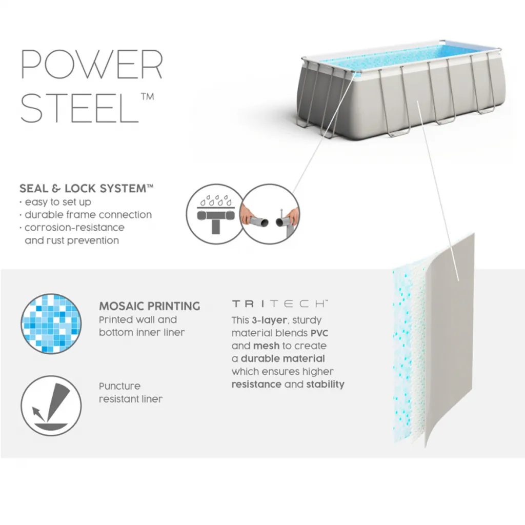 Bestway 56629 Power Steel Rechteckig Aufstellpool 282x196x84cmGestalten: Rechteckig, Maße: 0 - 2,99 M, Filterpumpe: 58381 11 Bestway 56629 Power Steel Rechteckig Aufstellpool 282x196x84cmGestalten: Rechteckig, Maße: 0 - 2,99 M, Filterpumpe: 58381 – Bild 9